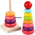Xujiguanghui Melissa Doug Rainbow Stacker Wooden Ring Educational Toy - Wooden Rainbow Stacking Rings Baby Toy, Stacker Toys For Infants And Toddlers /colour and size recoginition. 