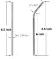 Reusable Stainless Steel Straw Pack Of 2 (1 Straight,  1 Bent  ). 