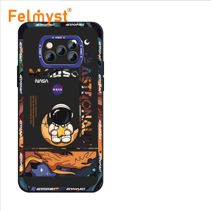 FELMYST for Xiaomi Poco X3 Pro Poco X3 NFC Back Cover Space Astronaut Pattern Angel Eyes Soft Phone Case