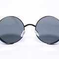 Black Frame Black Lens Round Sunglasses For Men. 