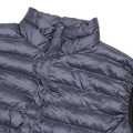 Light Dark Blue Silicon Puffer Half Jacket For Men. 