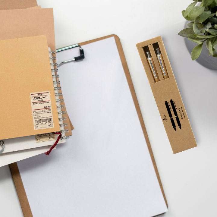 Bamboo Clicker Pen in Set of 2