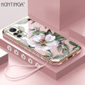 Hontinga for Infinix Zero X Zero X Pro Back Cover Luxury 6D Plating Cartoon Flower Soft Silicone Phone Case. 