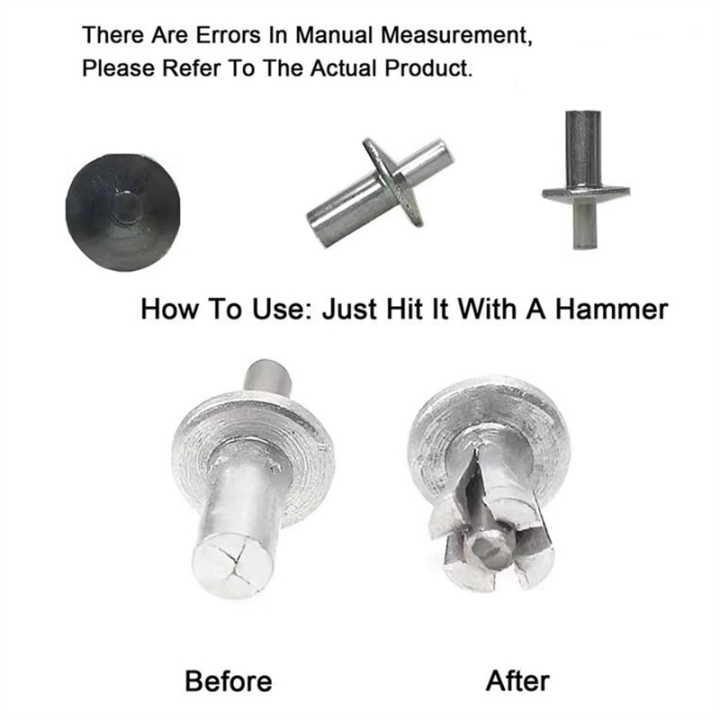 Knock In Rivets Round Head Solid Rivets Kit Knock Type Expansion Aluminum Rivets Dome ...