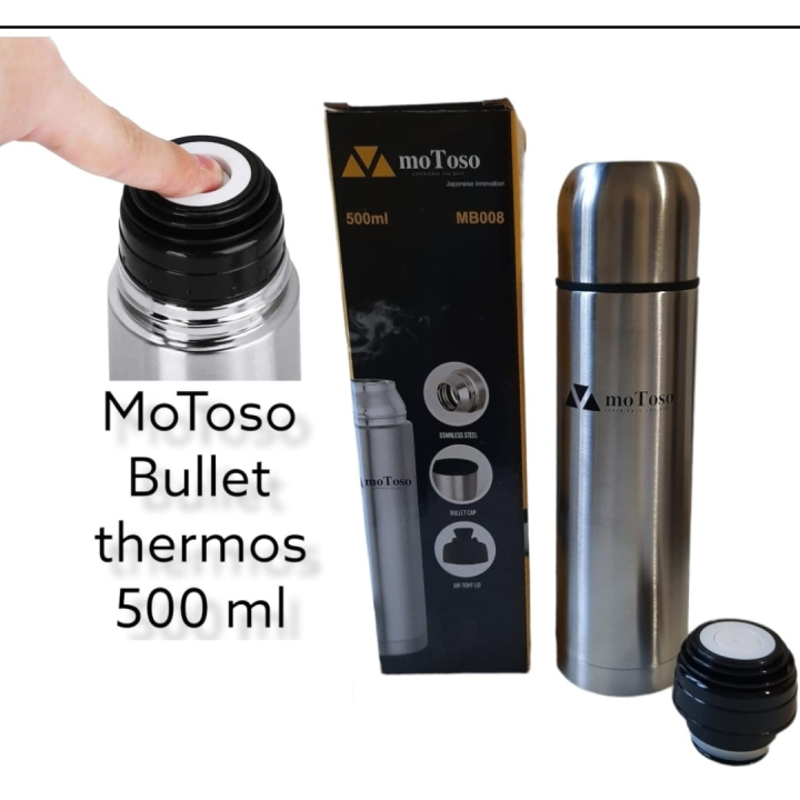 Motoso Bullet Thermos Stainless Steel Slim Hot and Cold Water