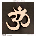 Wooden OM - Peel and Stick on Wall - 2 pc Set - for Pooja Room - Puja Mandir - Home Decor and Wall Decor - 3 to 6 inch by Samaya Panchi. 
