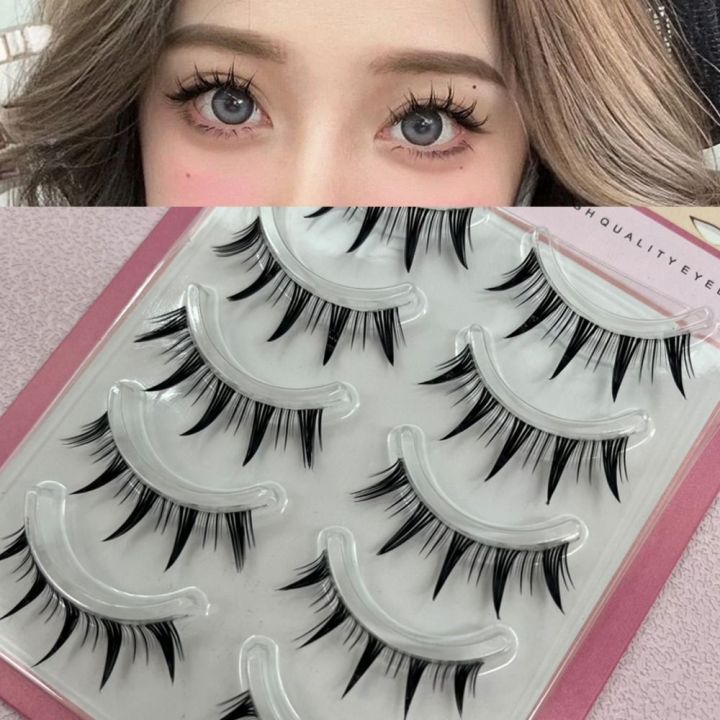 5%20Pairs%20Pack%20Japanese%20Cosplay%20False%20Eyelashes%20Faux%20Mink%20Thick%20Manga%20Anime%20Lashes%20Dramatic%20Doll%20Strip%20Lashes%20for%20Women%20-%20Image%204