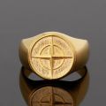 Non Tarnish Jewelry Fashion Stainless Steel Gold North Star Compass Ring Anillo Finger Signet Ring For Men Women. 
