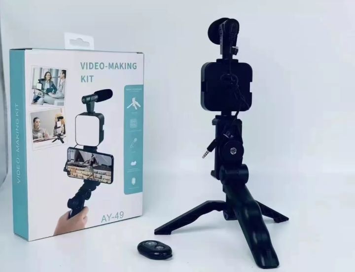AY-49%20Camera%20Video%20Recording%20Vlogging%20Kit%20for%20Video%20Making%20Microphone%20LED%20Fill%20Light%20Mini%20Tripod%20For%20Phone%20Vlog%20Video%20Recording%20Condenser%20with%20remote%20-%20Image%202