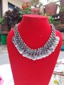 Oxidized Silver Toned Coin Design Necklace Made In India. 