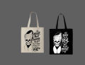 Gothic Skull Quote Printed Tote Bag– Black & White. 