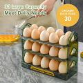3 Layer Flip Type Refrigerator Egg Storage Box Stand Organizer Tray. 