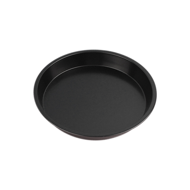 1 PCS Round Pizza Mould Plate Pizza Pan Carbon Steel Deep Tray Non-Stick Mold Baking Oven Tool Baking Mould Tray 6In Black