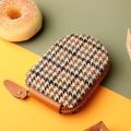 Zipper Houndstooth Short Wallet Mini  Multi-card Slot PU Leather Card Bag Card Pocket Coin Purse Card Holder Outdoor. 