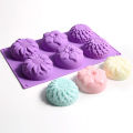 6 Cavity 3D Flower Shaped Silicone Soap Mold DIY Fondant Cake Form Soap Making Cologo. 