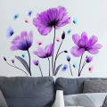 Wall Stickers Purple Flowers Home Room Decoration Bedroom Living Room Adhesive Bathroom Wall Furniture Door House Interior Decor. 