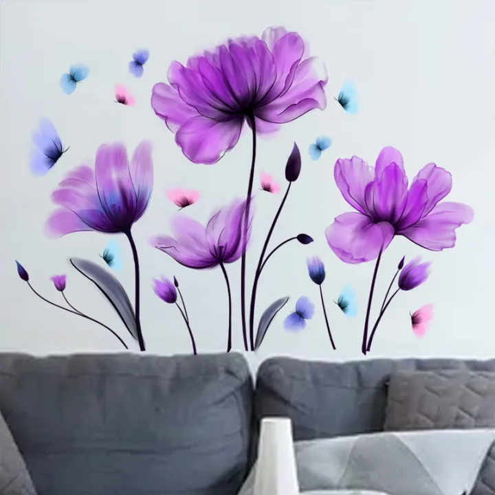 Wall%20Stickers%20Purple%20Flowers%20Home%20Room%20Decoration%20Bedroom%20Living%20Room%20Adhesive%20Bathroom%20Wall%20Furniture%20Door%20House%20Interior%20Decor%20-%20Image%205