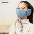 Wenefang 1pc Winter Warm Fleece Mask Earmuffs Solid Color Unisex Cold-Proof 2025 New Mask Outdoor Cycling Hiking Skiing Mask Women Men Ear Warmer. 