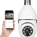 Bulb Wifi Camera w PTZ HD Infrared Night Vision Two Way Talk Baby Monitoring Monitor Auto Monitoring. 