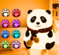 Cute Panda Silicon USB Rechargeable Night Light Lamp Night Lamp (8.5 cm, Multicolor). 