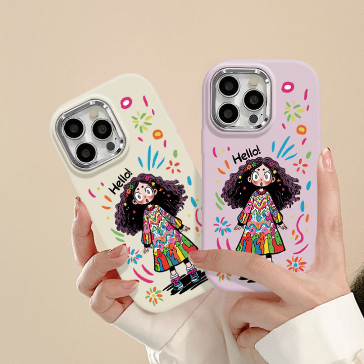 Colorful%20Big%20Eyed%20Girl%20Graffiti%20Cover%20Compatible%20for%20IPhone%2015%2011%2014%2013%2012%20Pro%20Max%207Plus%20XR%20XS%20Max%20X%207%208%20Plus%20SE%20Macron%20Plating%20Metal%20Lens%20Case%20-%20Image%204