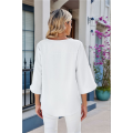 Women V Neck Shirts White XL. 