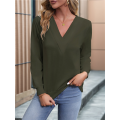 Womens Long Sleeve Tops T Shirts V Neck Casual Top Comfortable Shirt Soft Basic Tees Women Blouses. 