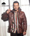Rhino Leather Genuine Leather Jacket for Men ( Reddish Twotone ). 