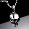Sutuiying [ New ] Personality Retro Punk Rock Gothic Trendy Men Exaggerated Skull Titanium Steel Pendant WD-082. 