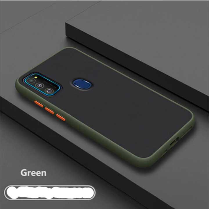 Luxury Shockproof Scrub PC Matte Phone Case For Samsung Galaxy M21 Soft edge Silicone Frame Hard Protective Cover Casing