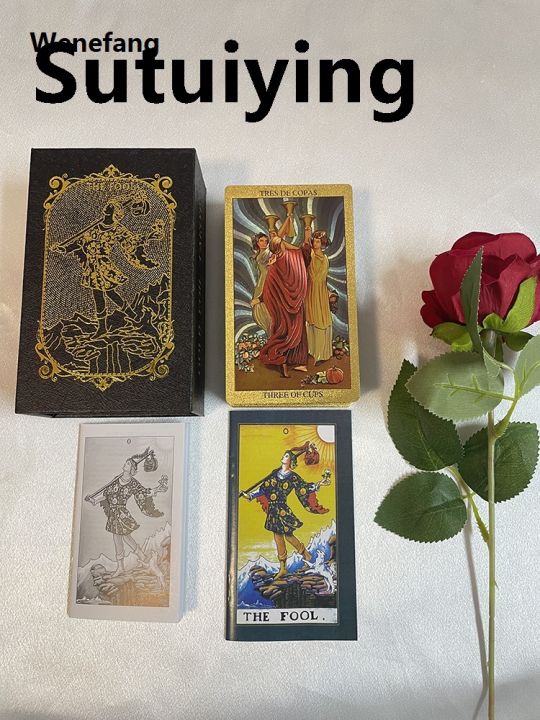Wenefang%20Sutuiying%20Spanish%20Golden%20Foil%20in%20Box%20Tarot%20Deck%20Prophecy%20Cards%20Hot%20Selling%20for%202025%20Beginners%20with%202-Languages%20Guidebook%2012x7cm%20Toro%20Taro%20-%20Image%207