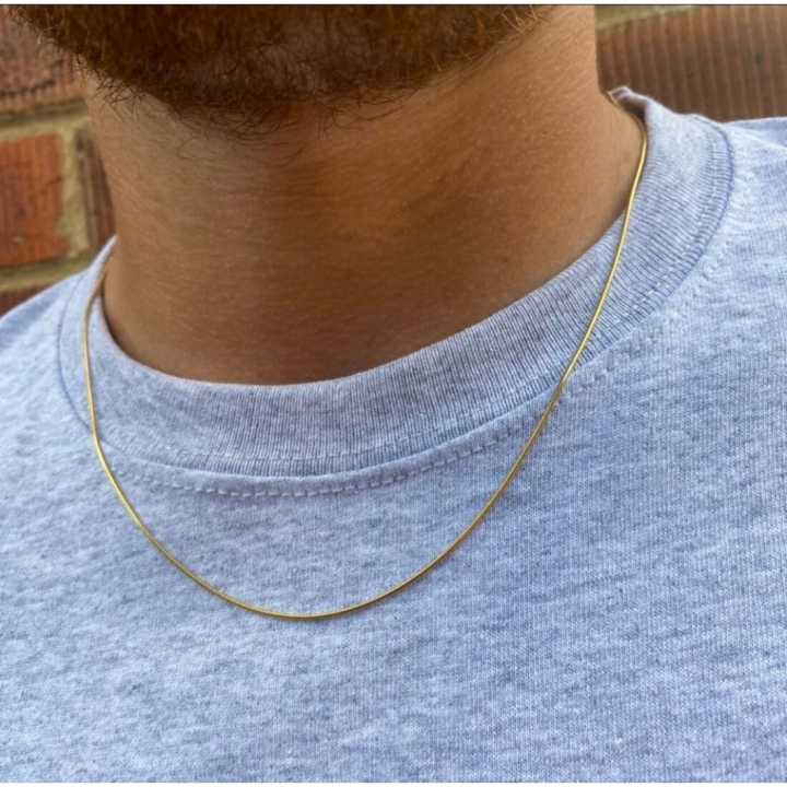 Simple Gold/Silver Plated Necklace For Men