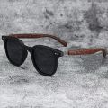 Retro UV Protection Wood Grain Sunglasses Outdoor Street Photography Square Frame Sun Glasses Shades for Women & Men. 