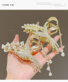 MAANGE 1Pc Ancient Style Tassel Metal Flower Clip Large Back of the Head Hair Arrangement Shark Clip HCM6013760. 
