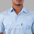 Wraon Sky Blue Half Sleeves Premium Cotton Box Shirt For Men - Fashion | Shirts For Men | Men's Wear | Shirts |. 