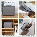 Important File Pocket Holder,Document Organizer Box,Oxford Waterproof Document Storage Bag with Safe Code Lock (Gray). 