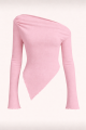Grunge Asymmetrical Rib Top For Women. 