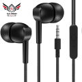 Wired Earphone with Mic-phone Stereo Surround Heavy Bass Stable Signal Universal Music Game Call Function 3.5mm Jack Wire Control Headset In-ear Sport Earphones for Mobile Phone. 