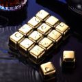 DISICHEN Portable Reusable Stainless Steel Ice Cubes Quick-frozen Gold Metal Ice Pellets Cooling Stones Cooler for Drink Bar Tool. 