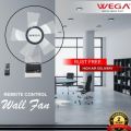 Wega (W-1664R) 16 Inch Wall Fan With Remote Control. 