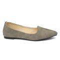 Grey Pointed Tip Closed Shoes For Women. 