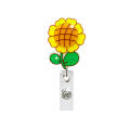 Easy pull Badge holder Teacher badge reel Sunflower Retractable badge reel Sunflower  Clip-on for Hospital staff Nursing. 