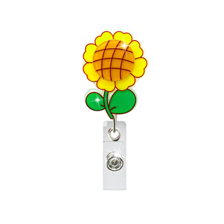 Easy%20pull%20Badge%20holder%20Teacher%20badge%20reel%20Sunflower%20Retractable%20badge%20reel%20Sunflower%C2%A0%20Clip-on%20for%20Hospital%20staff%20Nursing%20-%20Image%204