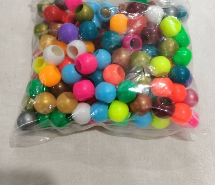 100 Gram packet Plastic Colourful Macrame Beads