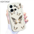 Hontinga for Infinix Note 30 4G 5G Back Cover Beautiful Butterfly Cream Texture Phone Case Wavy Edge Soft Silicone Cover. 