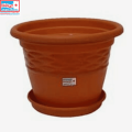 Bagmati Orange 10" Flower Pot / Gamala With Plate (Set Of 6). 