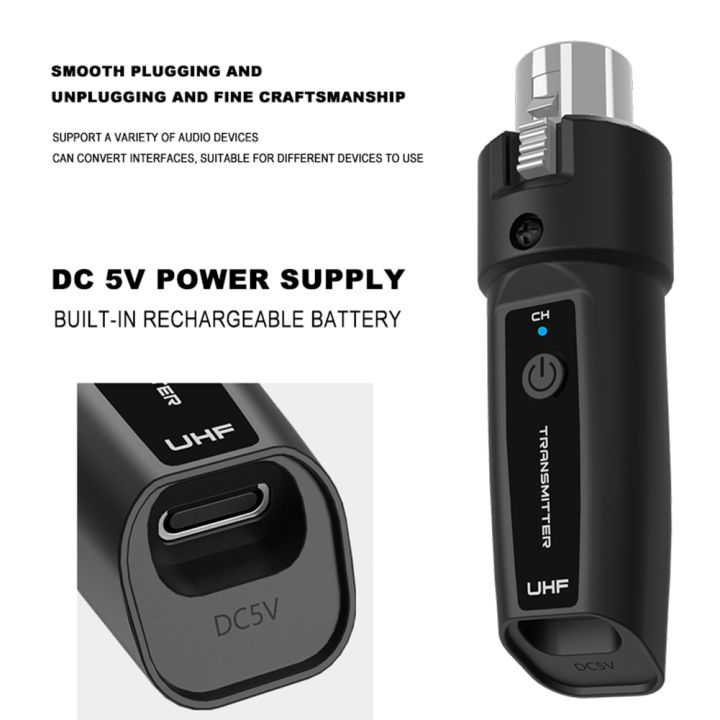 Fifty percent discount Wireless system to microphone rechargeable transmitter XLR and receiver connected to wireless microphone adapter for dynamic microphone