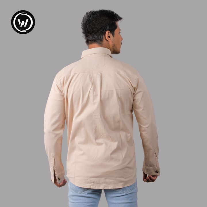 Wraon%20Cream%20Full%20Sleeves%20Stretchable%20Premium%20Cotton%20Twill%20Box%20Shirt%20For%20Men%20-%20Fashion%20%7C%20Shirts%20For%20Men%20%7C%20Men's%20Wear%20%7C%20Shirts%20%7C%20-%20Image%204