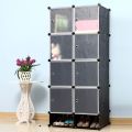 8 Cubes Plastic Wardrobe with Shoe Rack. 