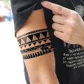 Black and White Arm Ring Geometry Temporary Tattoo Men Women Half Arm Personality Thigh Waterproof Tattoo Stickers Eshylala. 